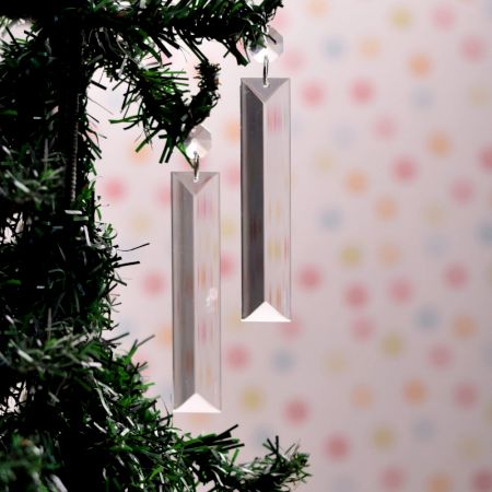 Crystal Quartz Clear Adorable Glass Christmas Ornaments in Set of 20